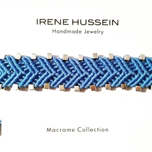 Light Blue Macramé Bracelet_Exclusive Collection - μακραμέ, κορδόνια, χάντρες, boho, αυξομειούμενα