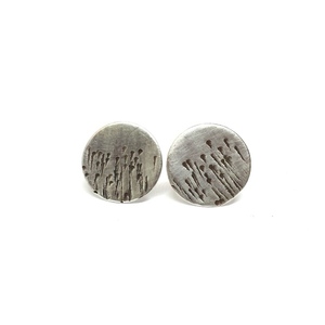 Tiny sterling silver earrings-χειροποίητα ασημένια σκουλαρίκια - γυναικεία, στρογγυλό, ασήμι 925, κύκλος, λουλούδια, καρφωτά, μικρά - 2