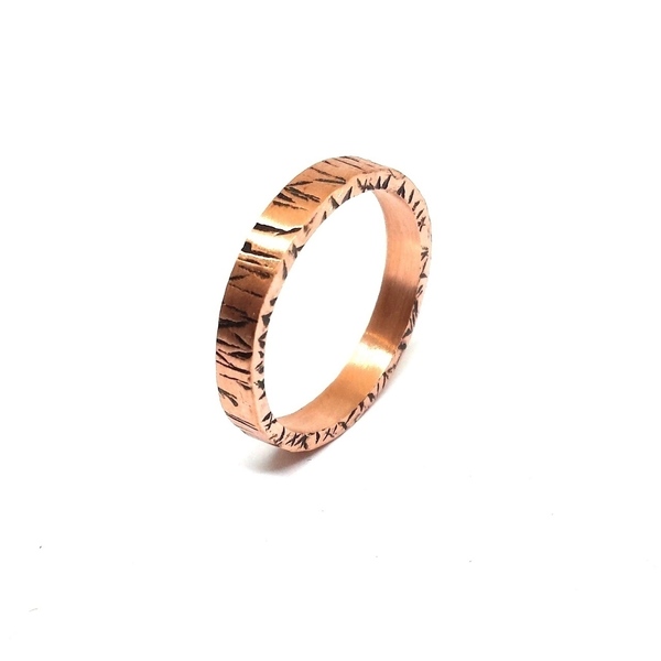 Industrial copper band-σφυρήλατη βέρα από χαλκό - γυναικεία, στρογγυλό, χαλκός - 2