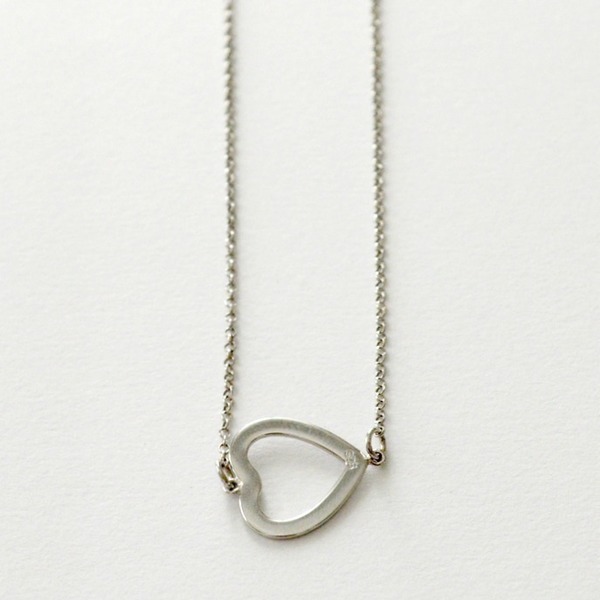 Xoutou's Silver Line Pendant Heart - γυναικεία, επιχρυσωμένα, ασήμι 925, μακρύ, καρδιά, κοντά, κρεμαστά