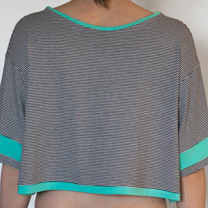 Women striped top, crop top with stripes, cozy blouse, summer top, jersey top