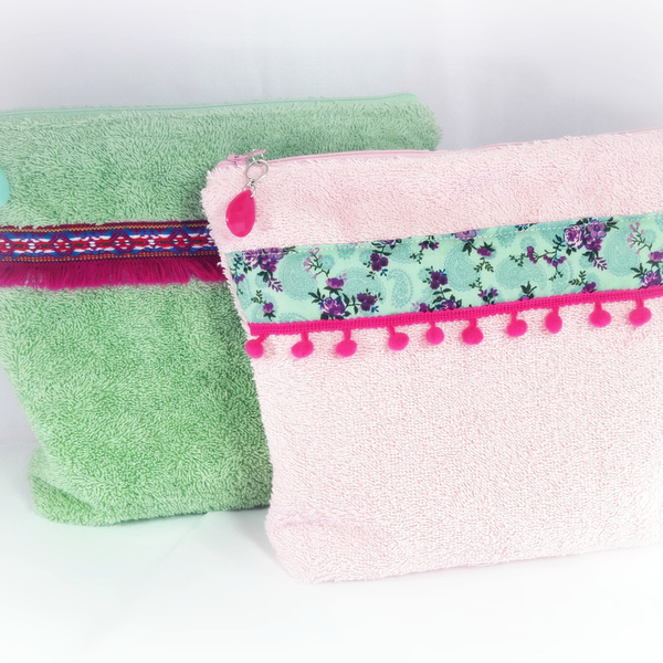 Sunscreen towel pouch-Νεσεσέρ παραλίας - ύφασμα, ύφασμα, πετσέτα, χειροποίητα