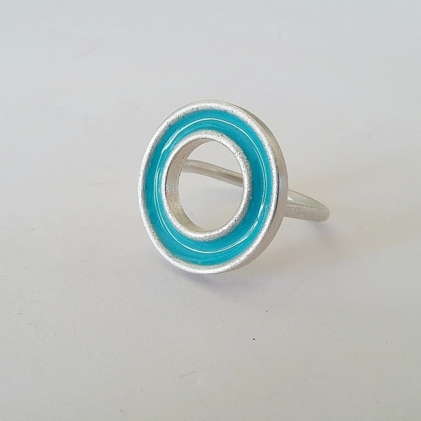 Wheel ring-Ασημένιο Δαχτυλίδι Κύκλος Με Σμάλτο - χρωματιστό, charms, επιχρυσωμένα, ασήμι 925, κύκλος, minimal, βεράκια, μεγάλα