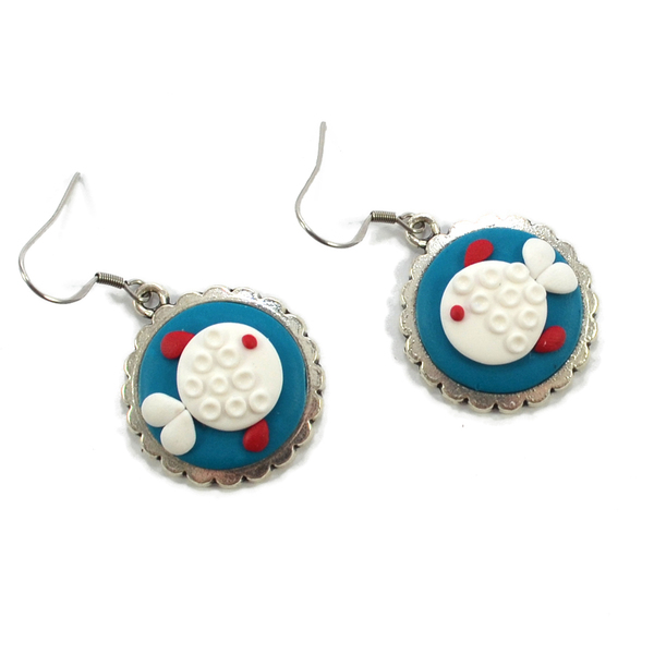 Minimal fishy earrings - καλοκαιρινό, καλοκαίρι, ψάρι, πηλός, μέταλλο
