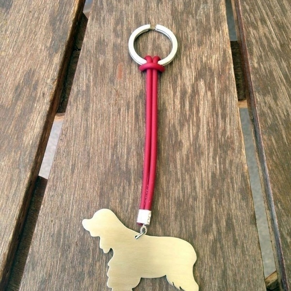 Μπρελόκ σκυλάκι-Cocker spaniel - handmade, αλπακάς, μπρελόκ, χειροποίητα - 2