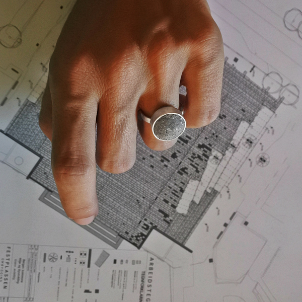 ○ Athens | δαχτυλίδι από ασήμι 925 και τσιμέντο - ασήμι 925, τσιμέντο - 2