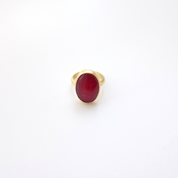 Roja | one of a kind | δαχτυλίδι από επιχρυσωμένο μπρούτζο και κόκκινη πέτρα αχάτη - ημιπολύτιμες πέτρες, handmade, μοναδικό, γυναικεία, χειροποίητα, boho, ethnic, μπρούντζος, αυξομειούμενα