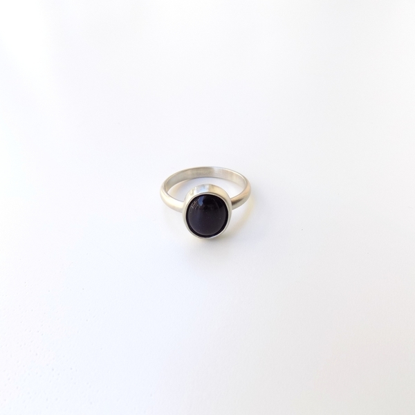 Fuerza | δαχτυλίδι από αλπακά και μαύρη ημιπολύτιμη πέτρα όνυχα - ημιπολύτιμες πέτρες, handmade, γυναικεία, αλπακάς, όνυχας, χειροποίητα, boho, ethnic