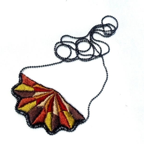 Embroidered Necklace Starfish - βαμβάκι, αλυσίδες, πολύχρωμο, γυναικεία, καλοκαίρι, επιχρυσωμένα, ορείχαλκος, κορδόνια