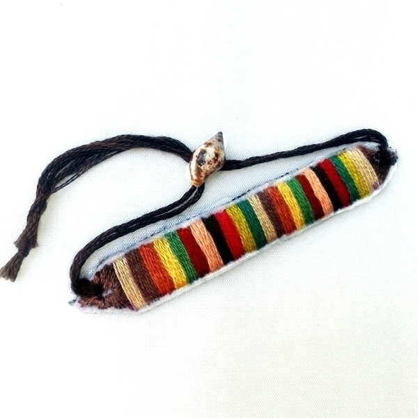 Embroidered Bracelet - βαμβάκι, κεντητά, πολύχρωμο, χρωματιστό, κοράλλι, κορδόνια