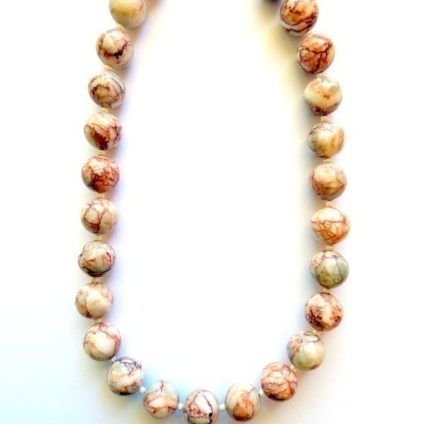 Marble Agate - ημιπολύτιμες πέτρες, αχάτης, chic, κλασσικό, ασήμι 925, κολιέ, χειροποίητα, χάντρες