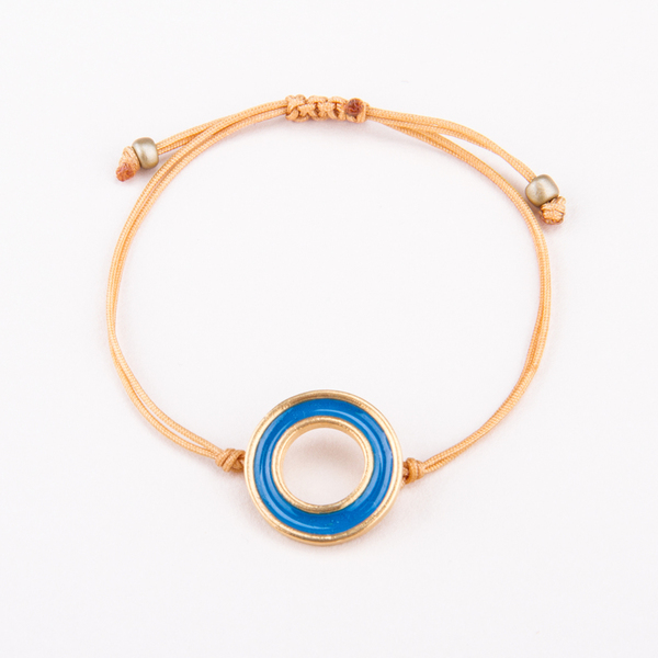 Wheel Bracelet-Ασημένιο Βραχιόλι Κύκλος Με Σμάλτο - χρωματιστό, επιχρυσωμένα, ασήμι 925, σμάλτος, κύκλος, κορδόνια, χειροποίητα