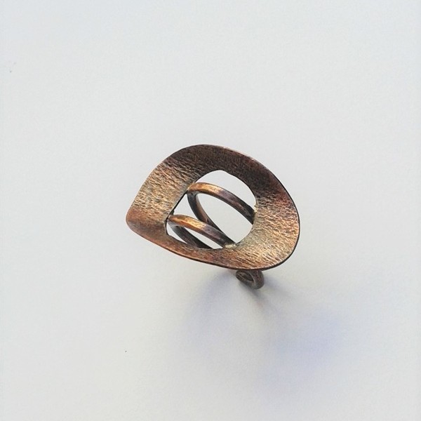 Double band copper ring, χειροποίητο μοναδικό δαχτυλίδι από χαλκό - statement, chic, handmade, χαλκός, δαχτυλίδι, δαχτυλίδια, χειροποίητα, boho