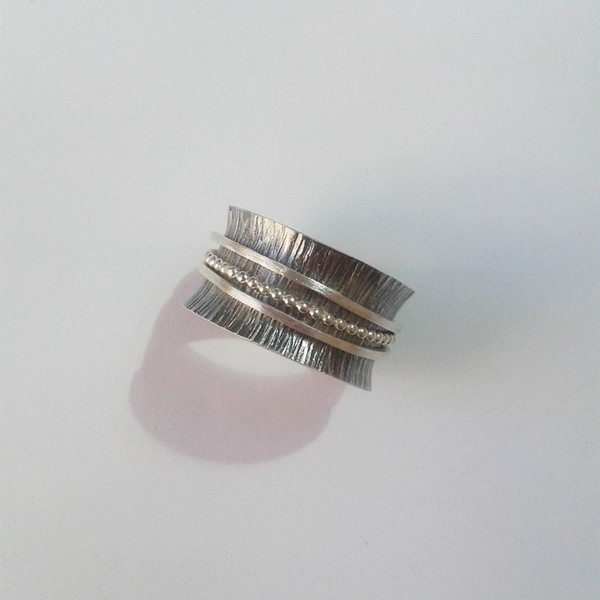 Spinner ring, χειροποίητο μοναδικό ασημένιο δαχτυλίδι 925 - statement, chic, handmade, fashion, ασήμι 925, δαχτυλίδι, δαχτυλίδια, χειροποίητα