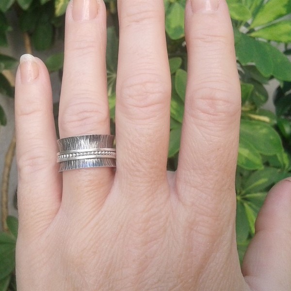 Spinner ring, χειροποίητο μοναδικό ασημένιο δαχτυλίδι 925 - statement, chic, handmade, fashion, ασήμι 925, δαχτυλίδι, δαχτυλίδια, χειροποίητα - 2