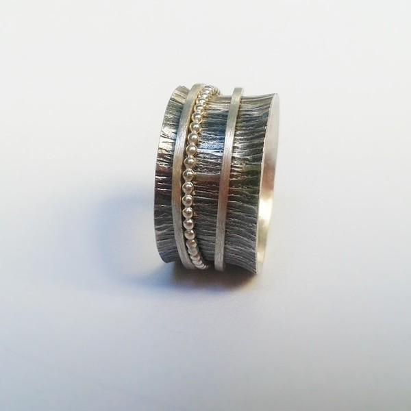 Spinner ring, χειροποίητο μοναδικό ασημένιο δαχτυλίδι 925 - statement, chic, handmade, fashion, ασήμι 925, δαχτυλίδι, δαχτυλίδια, χειροποίητα - 3