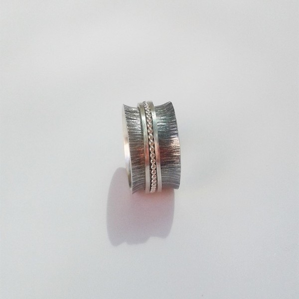 Spinner ring, χειροποίητο μοναδικό ασημένιο δαχτυλίδι 925 - statement, chic, handmade, fashion, ασήμι 925, δαχτυλίδι, δαχτυλίδια, χειροποίητα - 4