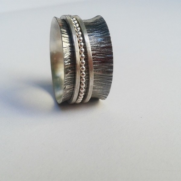 Spinner ring, χειροποίητο μοναδικό ασημένιο δαχτυλίδι 925 - statement, chic, handmade, fashion, ασήμι 925, δαχτυλίδι, δαχτυλίδια, χειροποίητα - 5
