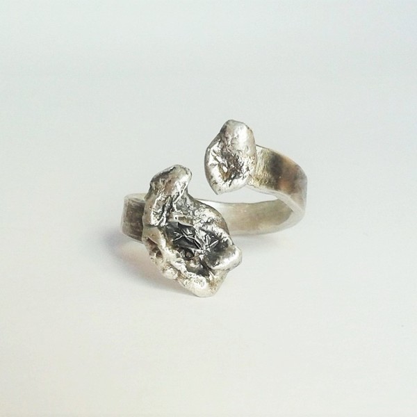 Silver pebbles ring, χειροποίητο one of a kind ασημένιο δαχτυλίδι .925 - statement, chic, handmade, fashion, ασήμι 925, δαχτυλίδι, δαχτυλίδια, χειροποίητα