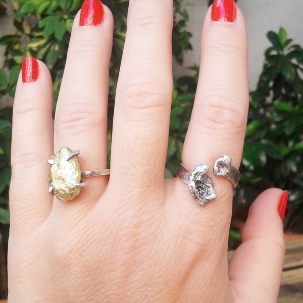 Silver pebbles ring, χειροποίητο one of a kind ασημένιο δαχτυλίδι .925 - statement, chic, handmade, fashion, ασήμι 925, δαχτυλίδι, δαχτυλίδια, χειροποίητα - 3