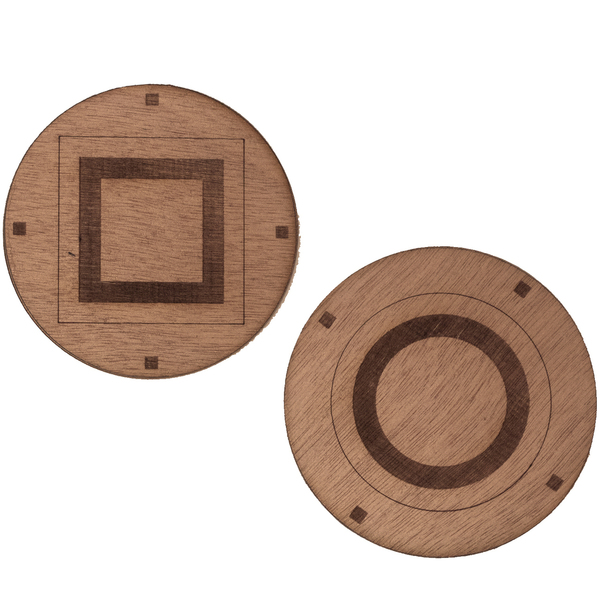 6 ξύλινα σουβερ γεωμετρικά - ξύλο, σουβέρ, φελλός, ξύλινα διακοσμητικά, είδη σερβιρίσματος, ξύλινα σουβέρ - 2