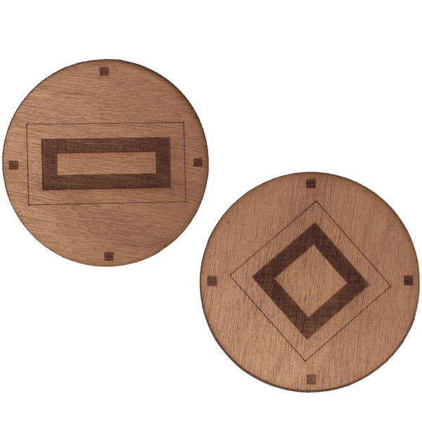 6 ξύλινα σουβερ γεωμετρικά - ξύλο, σουβέρ, φελλός, ξύλινα διακοσμητικά, είδη σερβιρίσματος, ξύλινα σουβέρ - 3