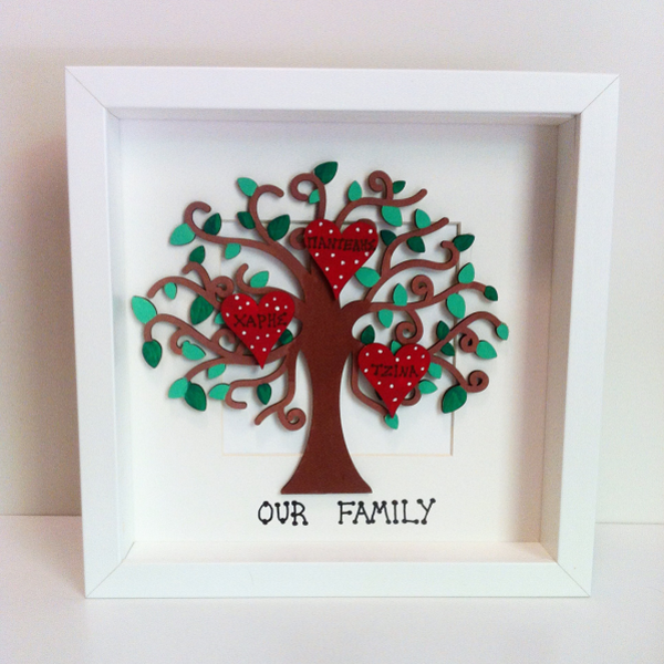 Family tree καδράκι - ξύλο, πίνακες & κάδρα, δέντρα, διακόσμηση, δωμάτιο, είδη διακόσμησης, είδη δώρου, για παιδιά