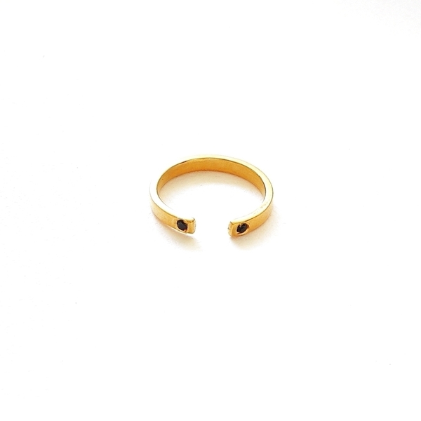 Open Ring with zircon in gold - ημιπολύτιμες πέτρες, chic, handmade, fashion, design, μόδα, chevalier, επιχρυσωμένα, επιχρυσωμένα, δαχτυλίδι, χειροποίητα