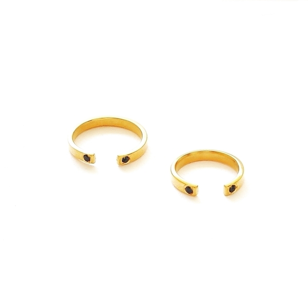 Open Ring with zircon in gold - ημιπολύτιμες πέτρες, chic, handmade, fashion, design, μόδα, chevalier, επιχρυσωμένα, επιχρυσωμένα, δαχτυλίδι, χειροποίητα - 2