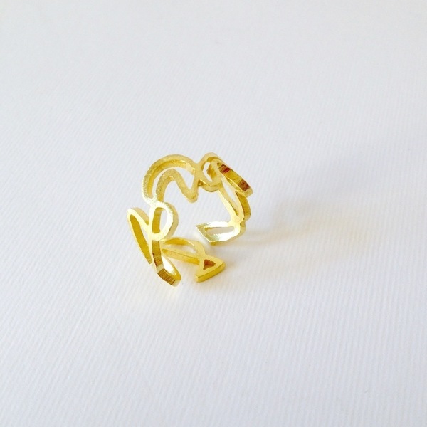 "moutzoura" ring - chic, design, ορείχαλκος