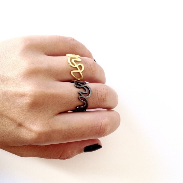 "moutzoura" ring - chic, design, ορείχαλκος - 2