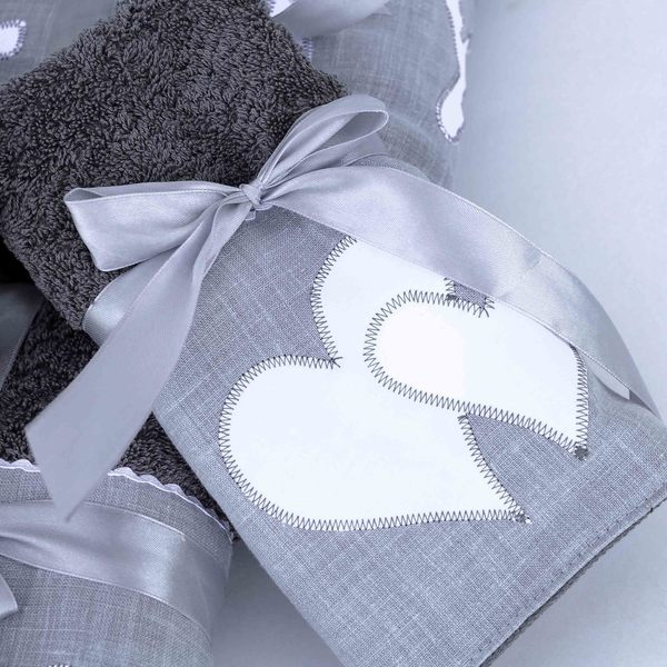 Πετσέτες για νεόνυμφους - καρδιά, πετσέτα, δώρα γάμου, personalised, δώρα επετείου, πετσέτες
