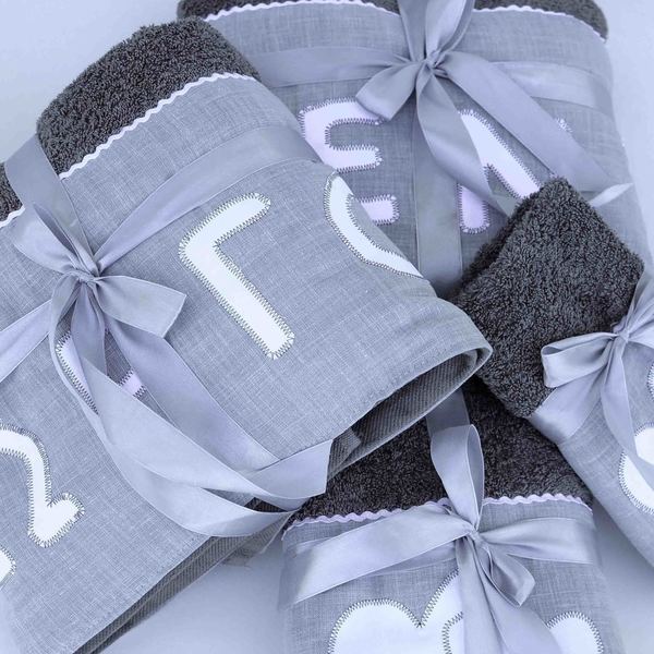 Πετσέτες για νεόνυμφους - καρδιά, πετσέτα, δώρα γάμου, personalised, δώρα επετείου, πετσέτες - 2