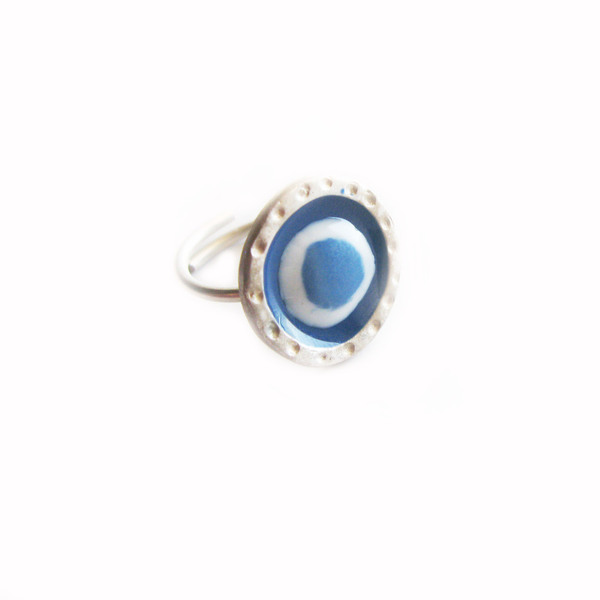 Δαχτυλίδι Evil eye / Ασήμι 925 - statement, ασήμι, handmade, χρωματιστό, charms, design, γυναικεία, chevalier, ασήμι 925, σμάλτος, δαχτυλίδι, γεωμετρικά σχέδια, δαχτυλίδια, χειροποίητα, μάτι - 3