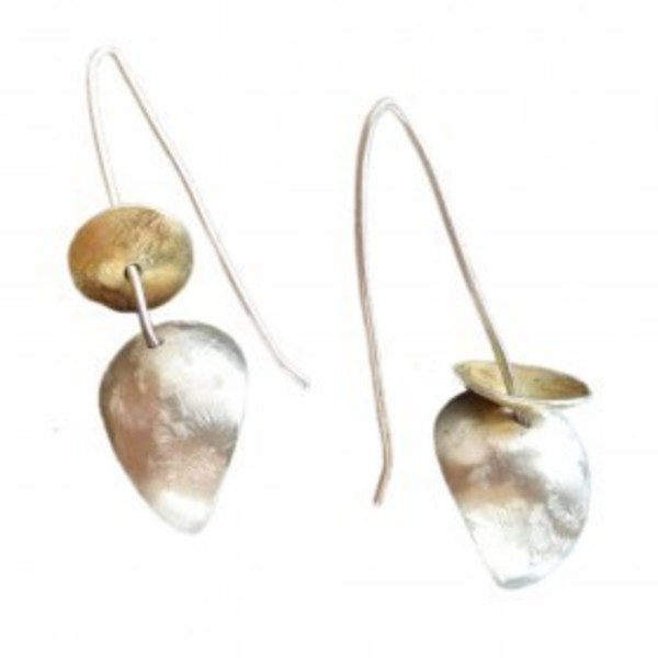 Ασημένια Σκουλαρίκια Drop / Silver drop earrings / Gold earrings - ασήμι, handmade, μοναδικό, μοντέρνο, επιχρυσωμένα, ασήμι 925, μακρύ, σκουλαρίκια, χειροποίητα, κρεμαστά
