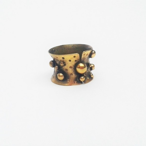 Little gold balls ring, χειροποίητο δαχτυλίδι - statement, chic, handmade, fashion, ορείχαλκος, δαχτυλίδι, δαχτυλίδια, χειροποίητα, boho
