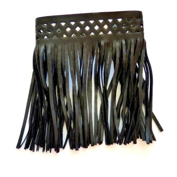 Leather Fringes Choker - handmade, τσόκερ, χειροποίητα - 3