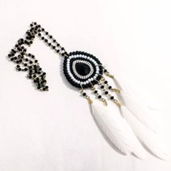 Feather new collection 4 - ημιπολύτιμες πέτρες, handmade, charms, μοναδικό, μοντέρνο, φτερό, χειμωνιάτικο, χειροποίητα - 3