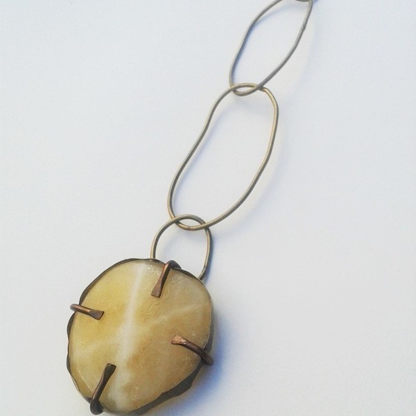 Stone necklace no1, χειροποίητο μακρύ κολιέ από ορείχαλκο - chic, handmade, fashion, ορείχαλκος, χαλκός, μακρύ, κολιέ, χειροποίητα, boho