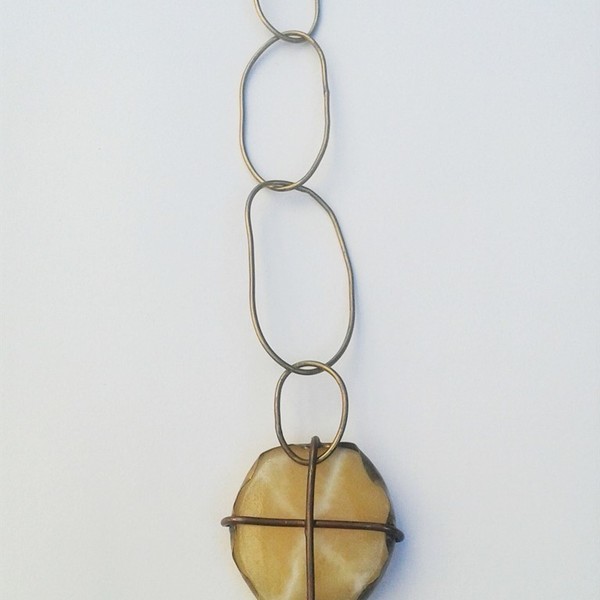 Stone necklace no1, χειροποίητο μακρύ κολιέ από ορείχαλκο - chic, handmade, fashion, ορείχαλκος, χαλκός, μακρύ, κολιέ, χειροποίητα, boho - 5