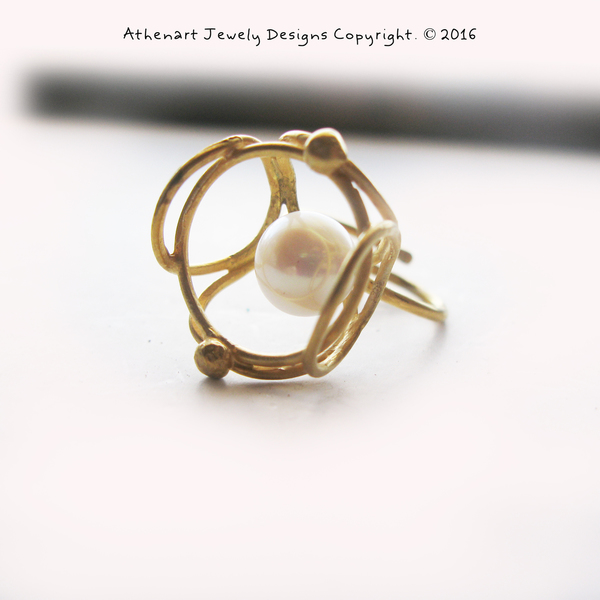 Δαχτυλίδι με μαργαριτάρι /Big Pearl silver ring - statement, ασήμι, chic, handmade, fashion, μαργαριτάρι, γυναικεία, chevalier, customized, δαχτυλίδι, χειροποίητα - 3