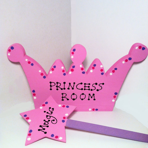 Princess Room set ξύλινο διακοσμητικό για το ξεχωριστό δωμάτιο μιας πριγκίπισσας - διακοσμητικό, ξύλο, κορίτσι, δώρο, όνομα - μονόγραμμα, δωμάτιο, δώρα, πριγκίπισσα, είδη δώρου, διακοσμητικά, για παιδιά