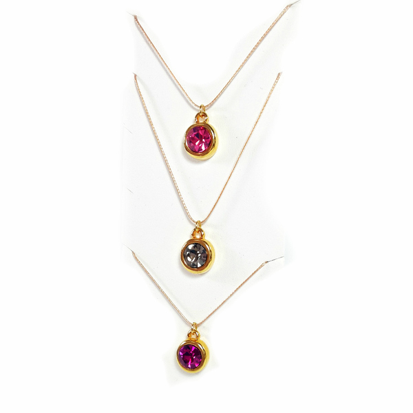 Swarovski crystal necklace - chic, fashion, charms, μοντέρνο, επιχρυσωμένα, κρύσταλλα, swarovski, κορδόνια, χειροποίητα, κοντό, minimal, κοντά, κρεμαστά, αυξομειούμενα - 2