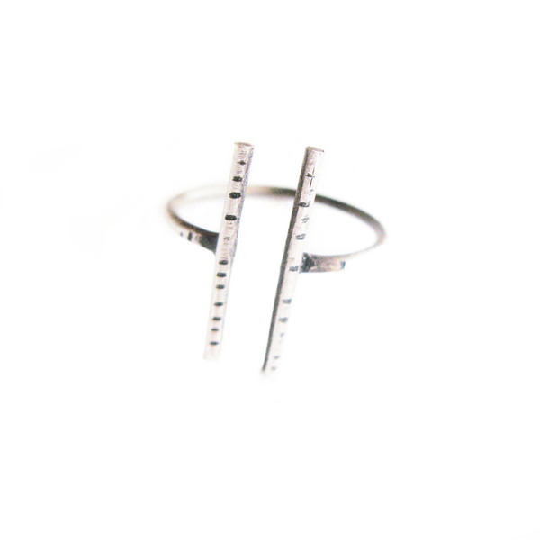 Δαχτυλίδι 2 μπάρες / silver bar ring/parallel ring - statement, ασήμι, chic, handmade, fashion, design, μόδα, γυναικεία, chevalier, ασήμι 925, customized, street style, δαχτυλίδι, δαχτυλίδια, χειροποίητα