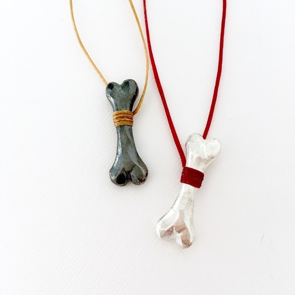 "the bone pendant"//ασήμι 925 - statement, ασήμι, chic, κερωμένα κορδόνια, ασήμι 925, χάντρες