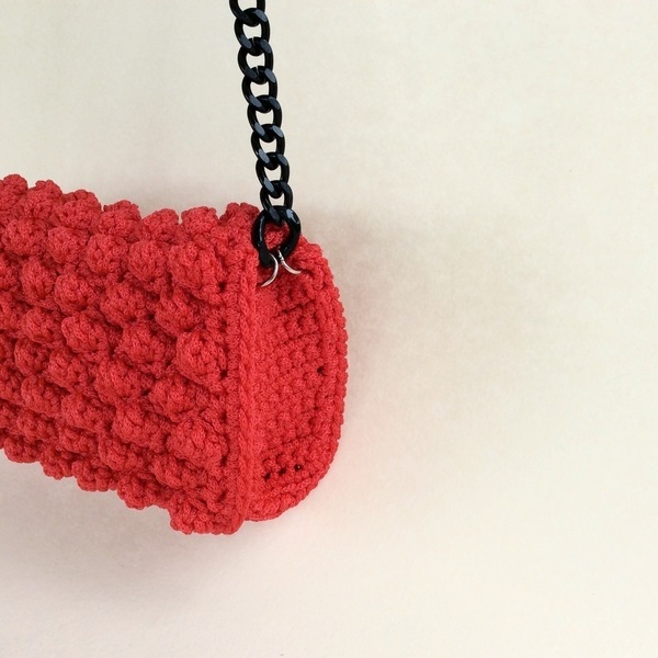 Τσαντάκι Κροσέ με Αλυσίδα - αλυσίδες, αλυσίδες, πλαστικό, crochet, τσάντα, κορδόνια - 3