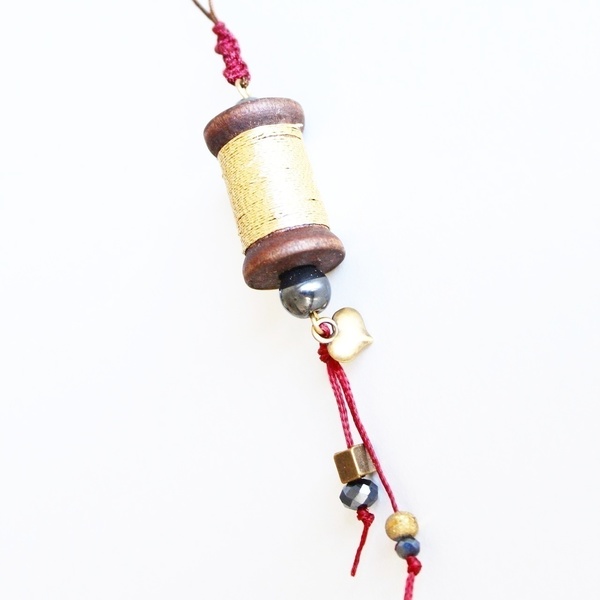 Necklace - Bombina - handmade, μακρύ, αιματίτης, κολιέ, κορδόνια, χειροποίητα, κρεμαστά