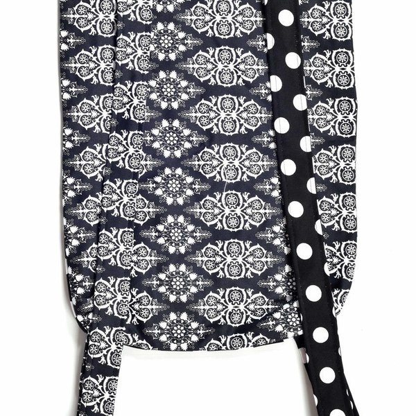 op-art -τσάντα πλάτης διπλής όψης με ασπρόμαυρα σχέδια - ύφασμα, fashion, μοναδικό, κορίτσι, χειροποίητα - 2