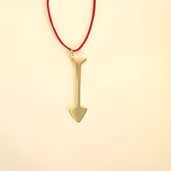 _arrow necklace- χειροποίητο κολιέ με βέλος - chic, handmade, κερωμένα κορδόνια, αλπακάς, κολιέ, κορδόνια, χειροποίητα, μπρούντζος