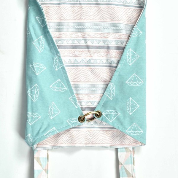DIAMOND pastel-υφασμάτινη τσάντα πλάτης διπλής όψης - ύφασμα, ύφασμα, handmade, fashion, μοναδικό, διπλής όψης, σακίδια πλάτης, χειροποίητα